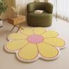 Nordic Imitation Cashmere Carpet Lovely Sun Flower Living Room Coffee Table Mat Special-Shaped Bedroom Bed Blanket