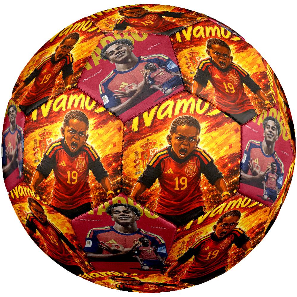 Lamine Yamal's Champion Celebration Moment Size 5 Soccer Ball Machine-Stitched Indoor/Outdoor Training and Matches Sports Enthusiast Gifts