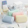 Macaron Color Pencil Case Pen Bag Dual Layer Front Open Pocket Storage Pouch for Stationery School