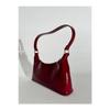 Women's Claret Red Patent Leather Shoulder Bag