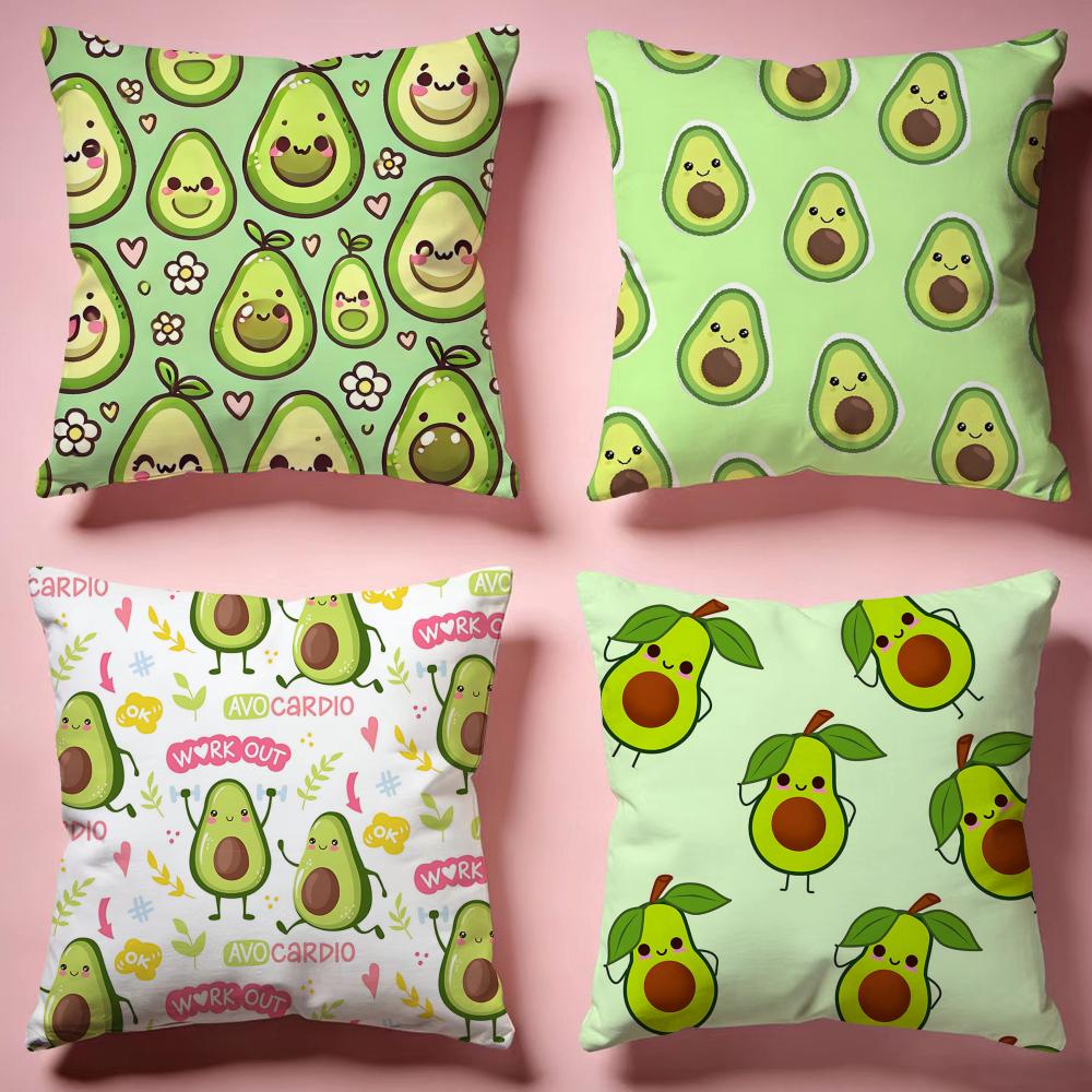 Fresh Minimal Avocado Print Cushion Cover Comfortable Durable Pillow Cover MultiScene for Home Office Car Sofa