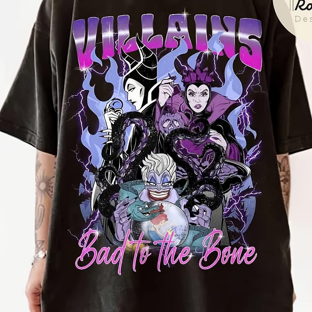 Villains Bad Wizard Club Womens Pure Cotton Tshirt Summer New Casual Unisexs and Womens Street Wear