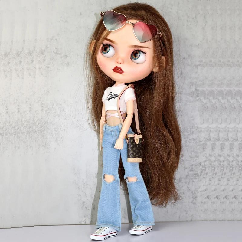Для кукол Blythe Одежда Клеш Джинсы Брюки для Ob24 Ob22 Azone Кукол Наряд