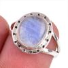 Natural Rainbow Moonstone Gemstone Handmade 925 Solid Silver Gift Ring S.6 J1b72