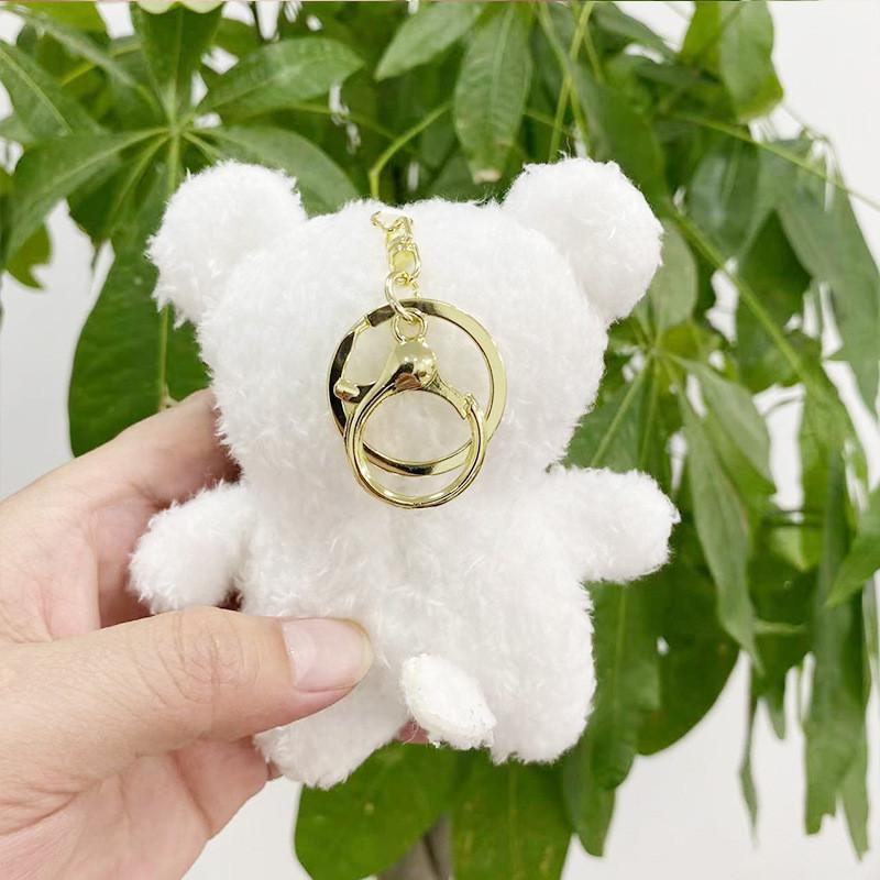 Charming Fluffy White Dog Plush Doll Pouch Accessory For Stylish Outings