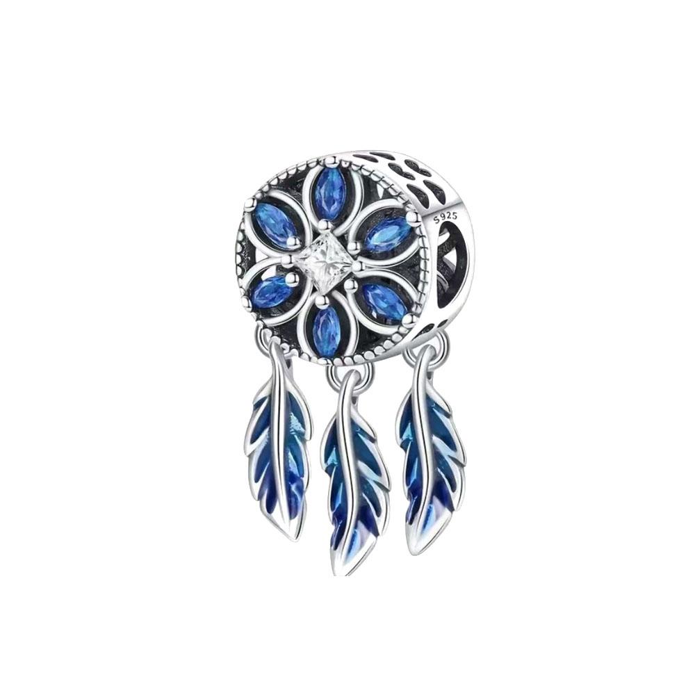 European Copper Metal Bule Butterfly Charm Bead Component Compatible With Authentic Original Bracelet High Quality Fine Jewelry High Quality Fine