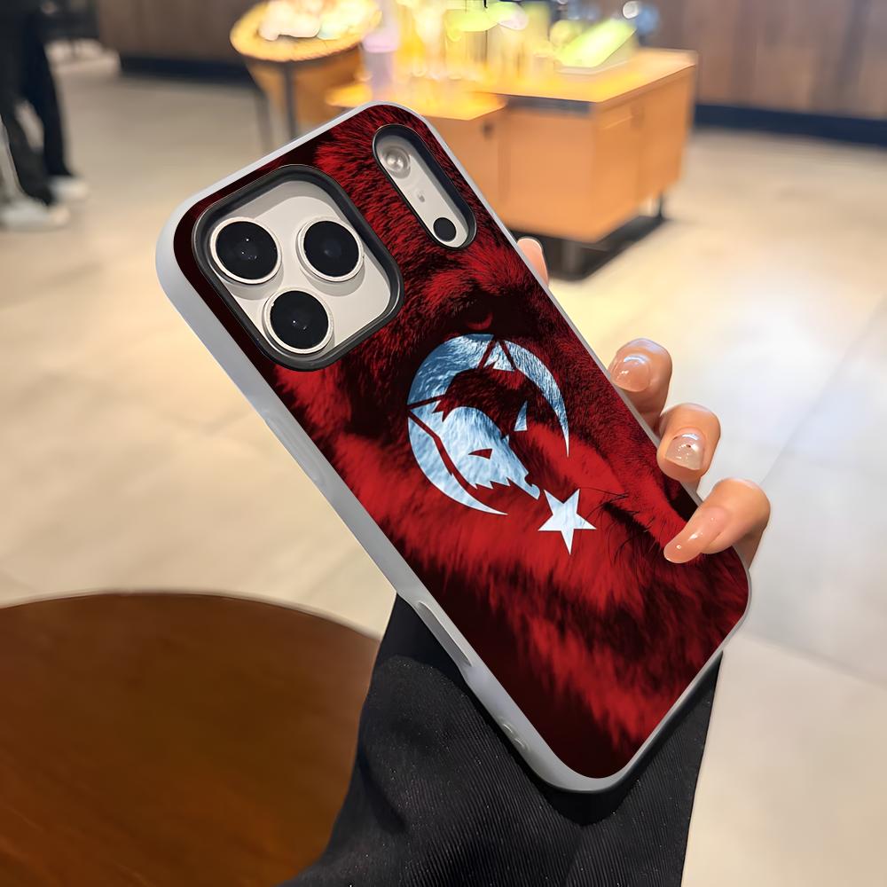 Чехол для телефона Turk Wolf Turkey Flag для IPhone 17 Air 16 E 15 14 Plus 13 12 11 Pro Max, Желейный защитный чехол 2 в 1