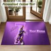 Crystal Velvet Square Rug Custom NameCristiano Ronaldo Pattern Non Slip Home Floor Decor Rug