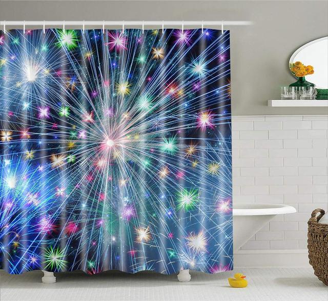 Современная занавеска для душа, модная блестящая занавеска для душа, полиэфирная ткань, водонепроницаемая занавеска для ванной, занавеска для перегородки ванной комнаты, 12 крючков