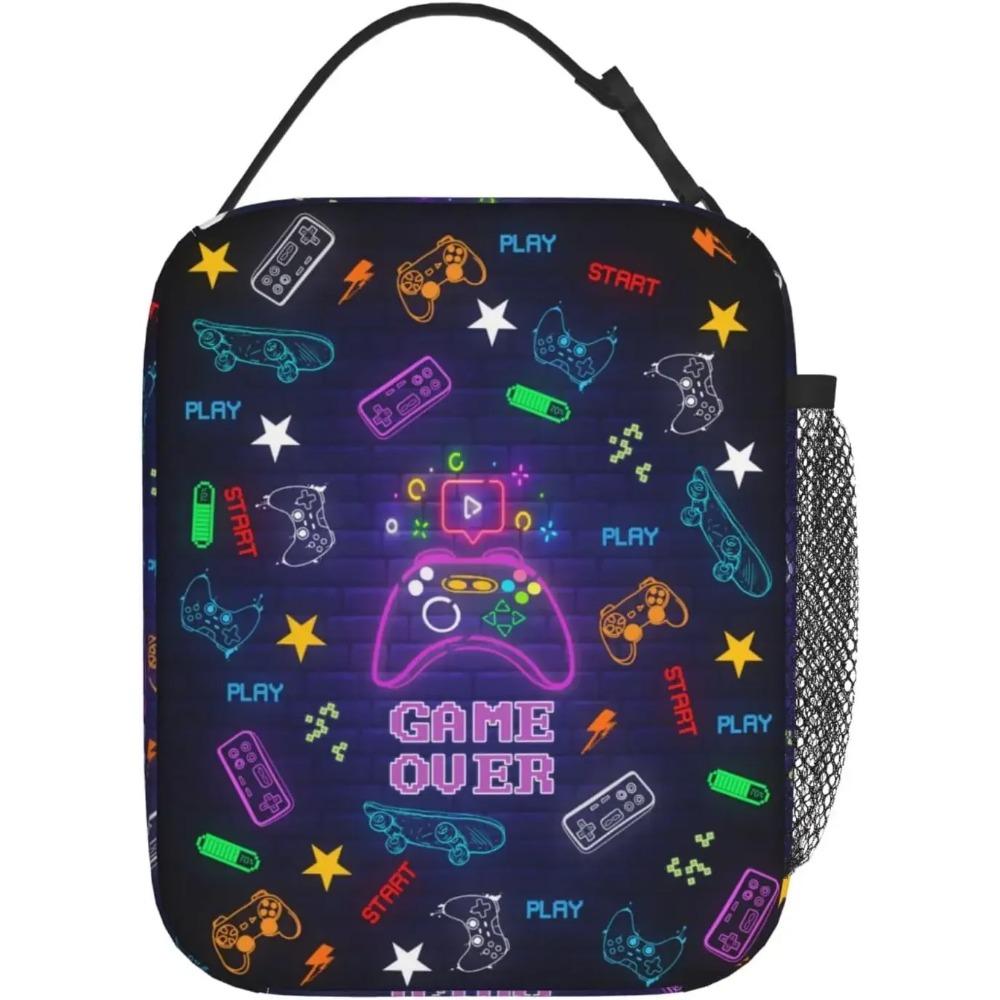 Ланч-бокс Gamer Lunch Bags Изолированная герметичная сумка для обеда для мужчин и мальчиков Многоразовые сумки Термосумка-холодильник Bento Tote Bag