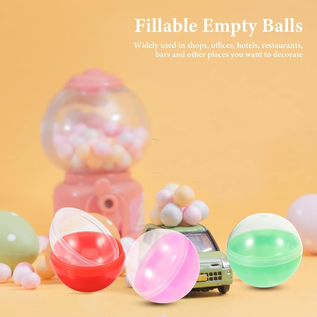 Vending Machine Capsules Empty: 50pcs Plastic Fillable Balls, 1.8 Inch Colorful Small Round Capsules Openable Storage Packing Balls, DIY Fillable