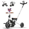 5-in-1 Kids Tricycle with Push Handle, Foldable (ES76, O WOWZON, White)