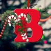 Красный цвет 26 букв подвесные украшения со шнурком и рождественскими цветочными подвесками Рождественская елка капля украшение праздничная вечеринка новый