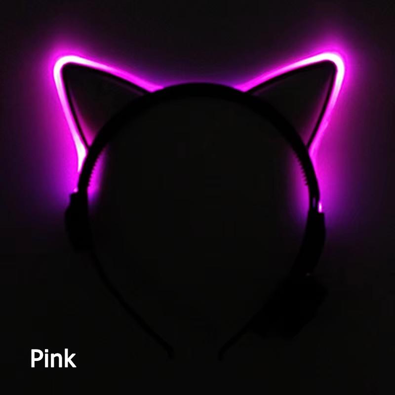 Luminous Cat Headband NightClub Concert Holiday New Year Masquerade Birthday Light Up Supplies LED Glow Cosplay Cat Ear Hairband