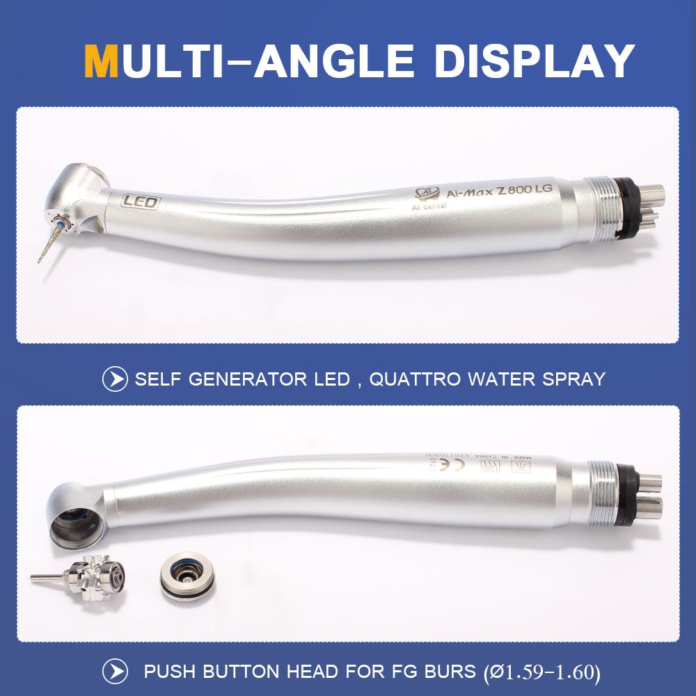 Стоматологический высокоскоростной наконечник Z800LG с автогенератором, светодиодный наконечник с миниатюрной головкой, 2/4 отверстия