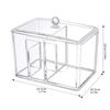 Clear Makeup Divided Box Acrylic Cosmetic Stand Tampon Organizer Dispenser  Bathroom