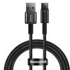Baseus Tungsten Gold USB-A To USB-C Cable, 100W Fast Charging, 480Mbps Transfer, 1m, Black - Model CAWJ000001