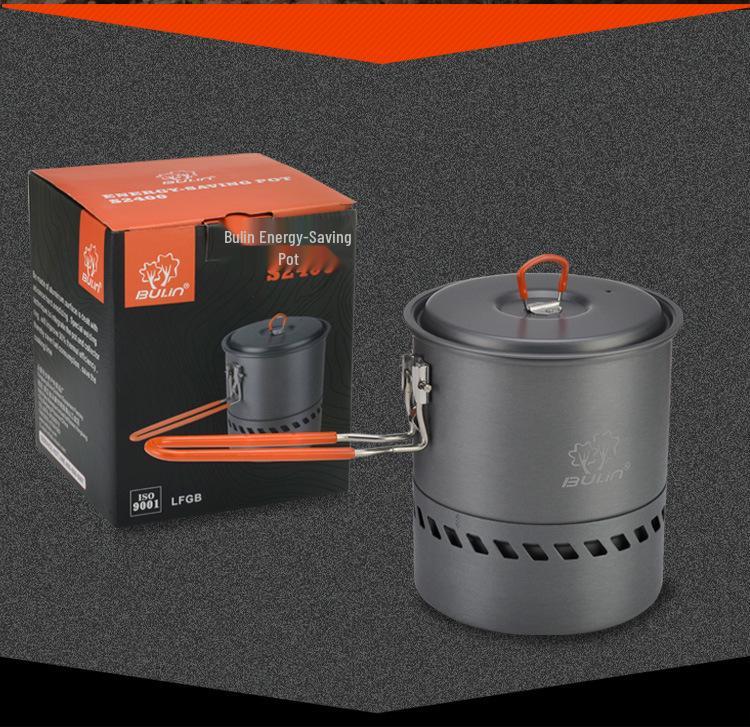 Портативный набор посуды для кемпинга: Кастрюля для сбора тепла, чайник и кассетная плита