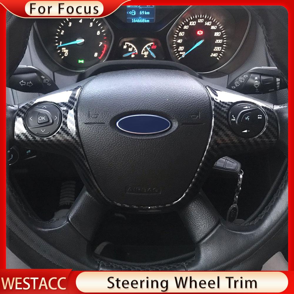 Наклейка на отделку рулевого колеса автомобиля для Ford Focus 3 MK3 Sedan Hatchback Kuga Escape 2012 - 2014