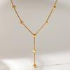 Горячая Распродажа Ожерелье с Кисточкой Любовь 18K Золото Нержавеющая Сталь Водонепроницаемые Украшения Нишевая Легкая Роскошь Y-образная Цепочка на Шею Аксессуары Женские