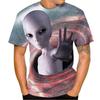 Funny Alien Tie Dye 3D Print T-Shirts Men Women Casual Fashion Streetwear Oversized Short Sleeve T Shirt Male Tees Tops Clothing