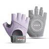 Leather Half-Finger Fitness Gloves with Elastic Strap for Home Gym Training Cycling Yoga-Non-Slip Adjustable Wrist Strap