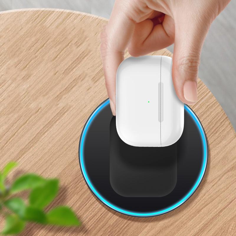Беспроводное зарядное устройство Qi для наушников Airpods pro, индукционная быстрая беспроводная зарядная панель
