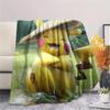 Cute Pikachu  Print Flannel Blanket, High quality Comfortable for All Seasons, Home Decor, Warmth and Comfort