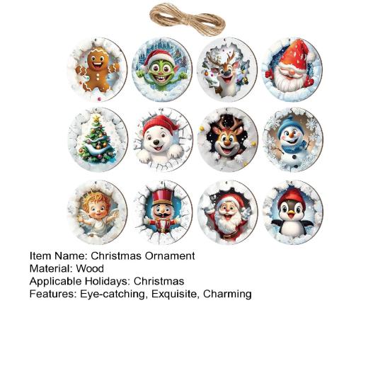 Рождественские деревянные украшения Милый снеговик Санта Олень Пингвин Украшение для рождественской елки