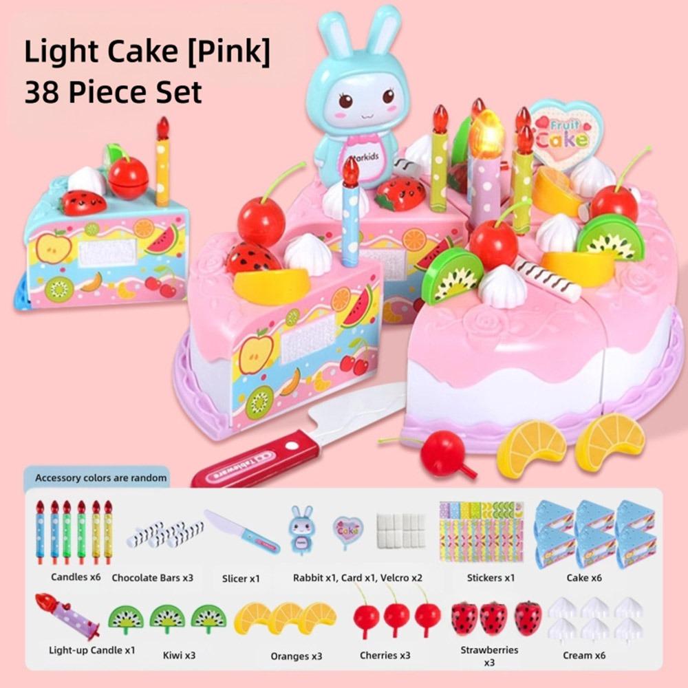 37/38PCS Multicolor Birthday Cake Cutting Toys Playing Role Game Kitchen Toy Gift