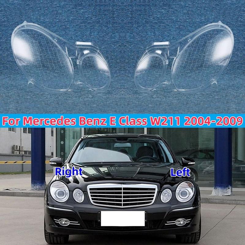 Для Benz W211 E240 E200 E280 E300 2004 2005 2006 2007 2008 2009 Автомобильные фары Крышки фар Прозрачные абажуры Плексиглас