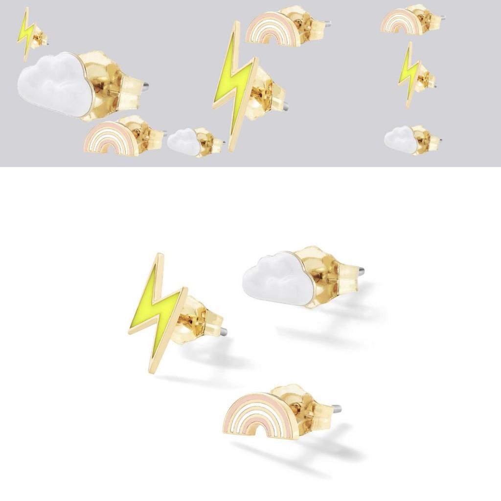 Трендовые серьги в виде облака с молнией и радугой, шикарные модные женские украшения из сплава
