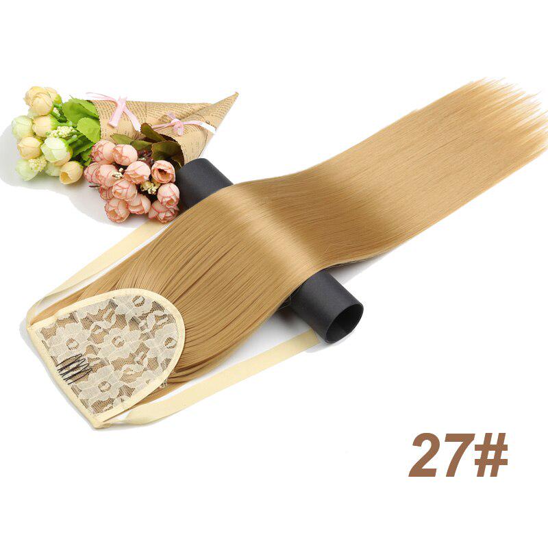 Silky Straight Synthetic Clip In Drawstring Ponytail Hairpieces for Women Hair Extension