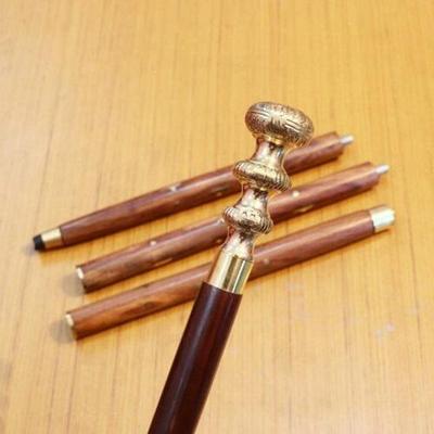Новая деревянная трость для ходьбы с тяжелой латунной ручкой в подарок
