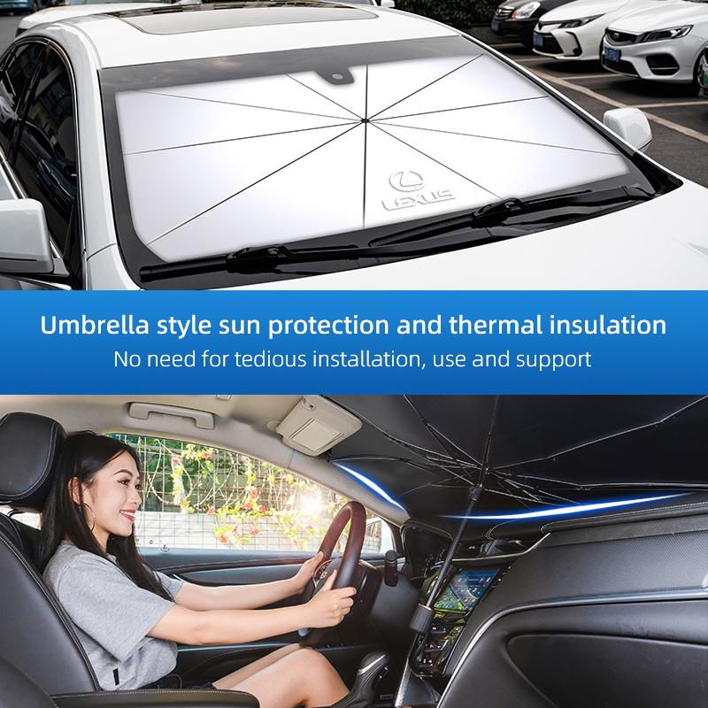 AARX1 Car Windshield Sunshade Umbrella UV Protection Interior Keychain For Lexus GS IS LS500h ES260 ES300h RX350h NX260 UX260 LM LC