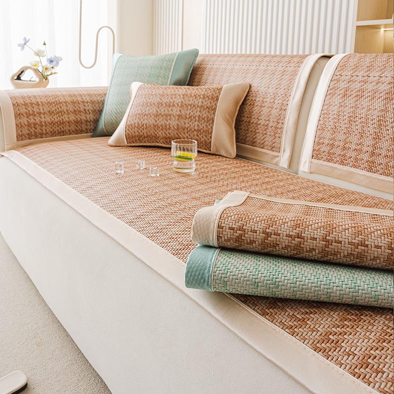 Medieval Rattan Sofa Cushion Summer  New Sofa Cover Summer Ice Silk Cold Mat Cushion