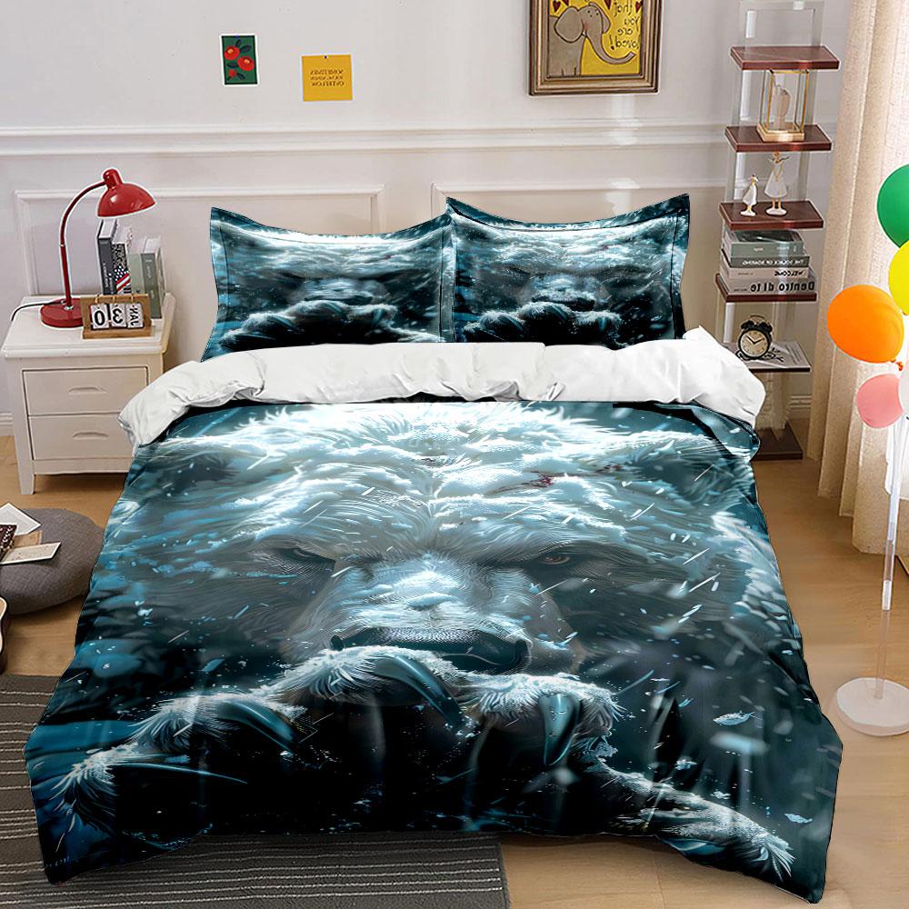 Glowing wolf face design. Bedding sets Duvet cover sets Duvet covers Pillowcases(1 * Duvet Cover 2 * Pillowcases without duvet insert)