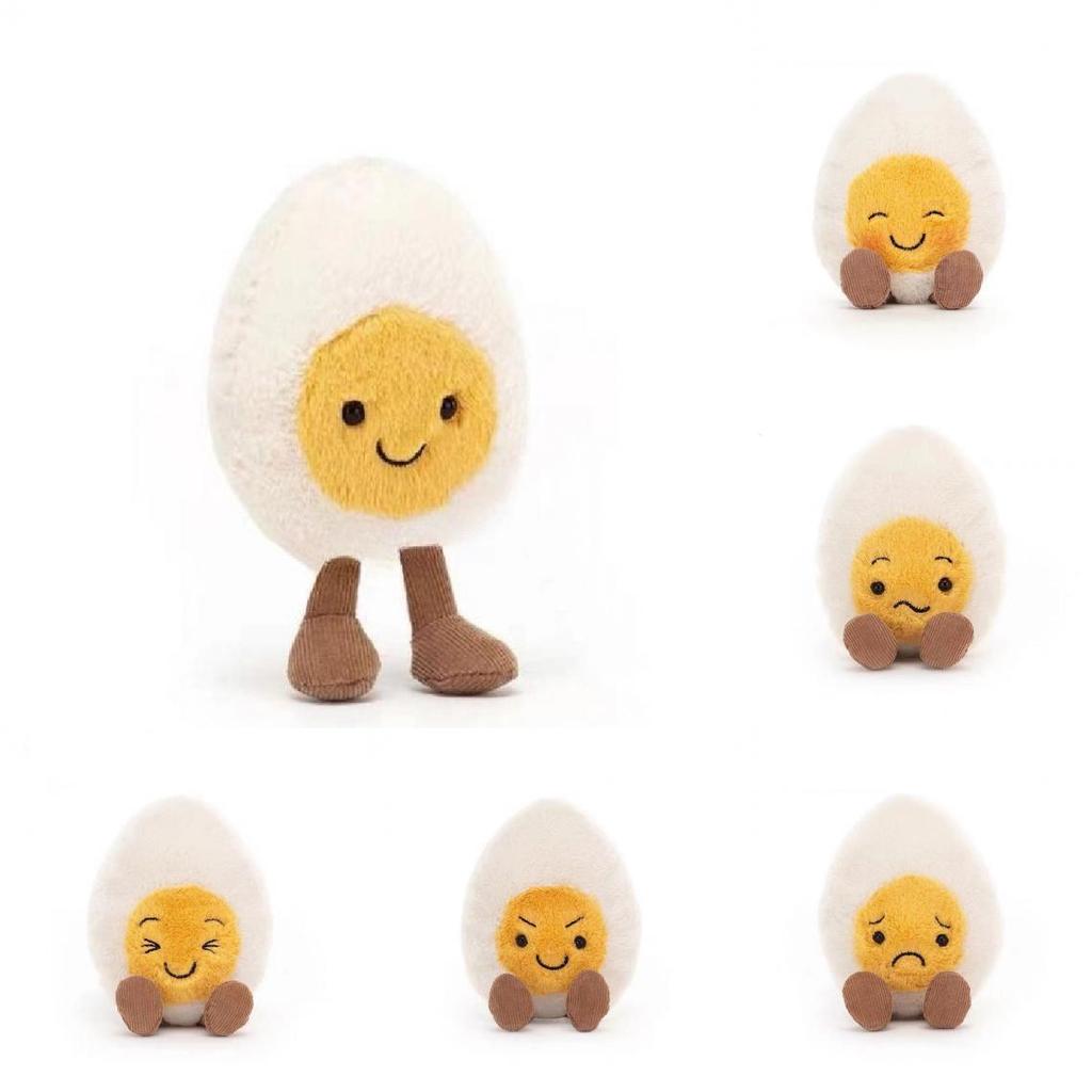 Adorable Boiled Egg Stuffed Toy With Expressive Faces 30cm Tall