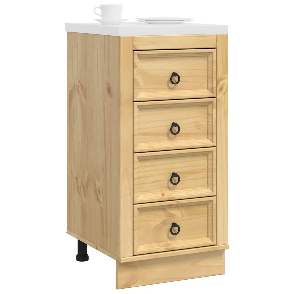 SKI Cabinet Honey Brown 40 x 46 x 81 cm Solid Pine Wood