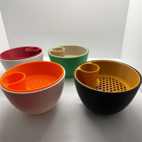 Напечатанная на 3D-принтере миска для семян и орехов, тарелка для закусок с контейнером для шелухи, многофункциональные сервировочные миски 2-в-1 для фисташек, подсолнечника