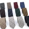 Stylish Cotton Plaid Tie For Men Handmade Narrow Necktie For Business Suit