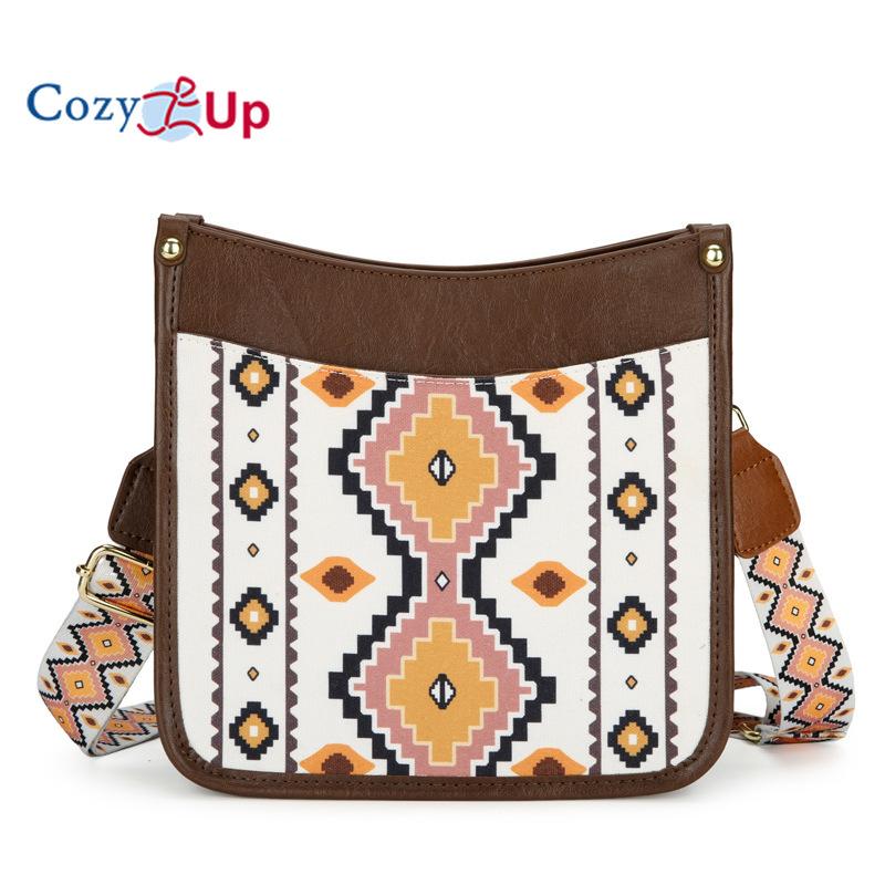 Женская сумка через плечо, сумка-мессенджер, сумка-тоут, ретро-хлопок и лен с принтом в богемном стиле, портативная женская сумка