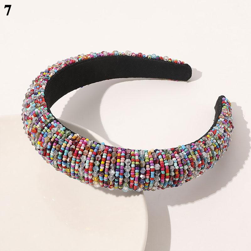Handwoven Crystal Hair Bands From Europe And America, Women's Baroque Sponge Thickened Headband, Simple Hair Accessories