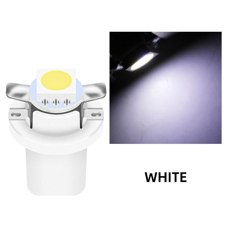 10Pcs Car Lights 5050 Gauge LED Indicator Bulbs Dashboard Side Interior Dash Lights T5 B8.5D 1SMD Car Accessories White Blue