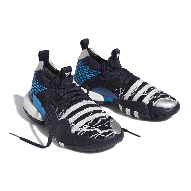 Adidas Trae Young 2.0 Basketball Shoes Kids Sneakers Black Blue ID2216