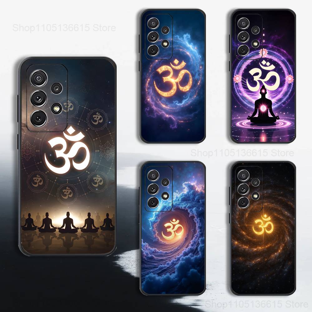 Sports Aum O-Om Yoga Indian Case For Samsung S22,S25,S20,S10,Plus,Ultra,S24,S23,FE,S21,S9,Lite,Soft Silicone Black