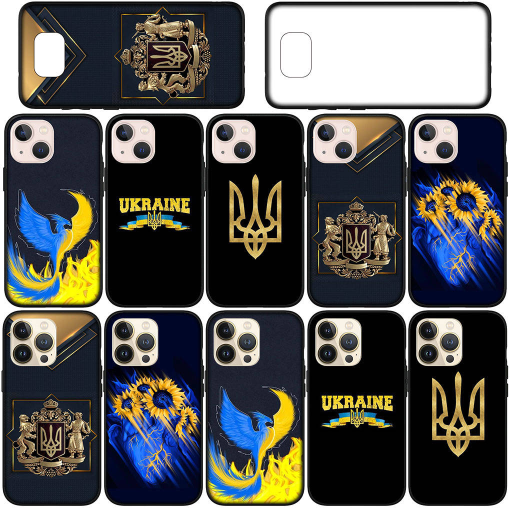 Для Samsung Galaxy S24 S23 iPhone 16 15 14 Xiaomi Redmi Note 13 12 11 10 Plus 9 Pro Max X XR Чехол для телефона Подсолнух Украина Флаг Карта Цветок OPPO Huawei