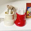 Cute Boot-Shaped Storage Box Large Capacity Organizer for Makeup Brushes Pens Decorative Desktop Decor for Home Office