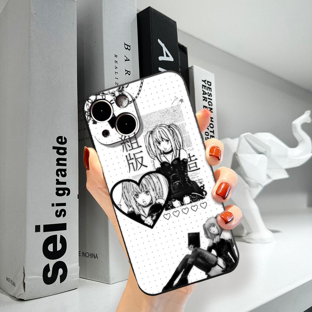 Чехол для телефона Clmj Death Note Миса ДЛЯ IPhone 15promax 14 11 12 Pro 15 16 Plus 13 Pro MAX XR XS Черные Мягкие Чехлы