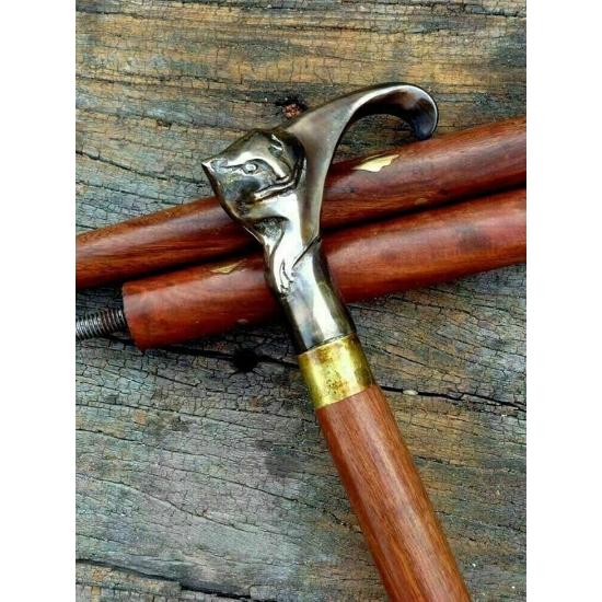 Ручка трости античного стиля викторианская деревянная винтажная твердая латунная